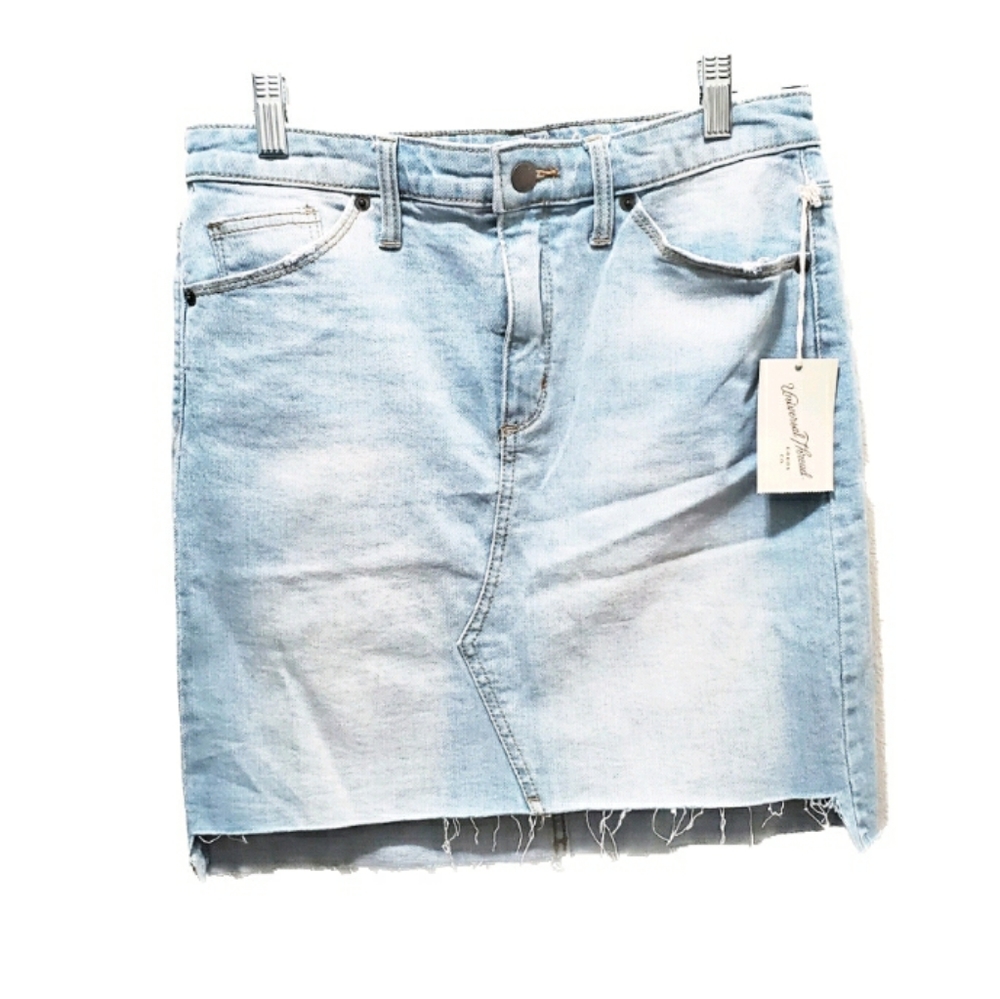 Universal Thread Raw Hem Lightwash Jean Skirt